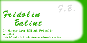 fridolin balint business card